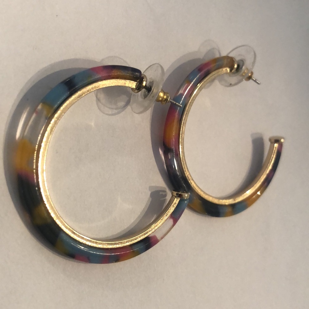 Multicolor Hoop Earrings - Picture 5 of 5